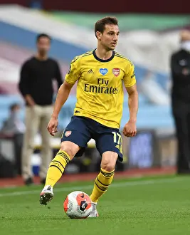Arsenal's Cedric Soares in Action Against Aston Villa in Premier League Clash (2019-20)