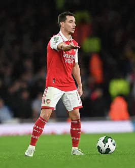 Arsenal's Cedric Soares in Action Against Brighton in Carabao Cup Match