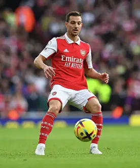 Arsenal's Cedric Soares in Action at Emirates Stadium Against Nottingham Forest (2022-23)
