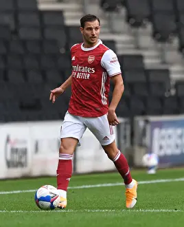 Arsenal's Cedric Soares in Action against MK Dons (2020-21 Pre-Season Friendly)
