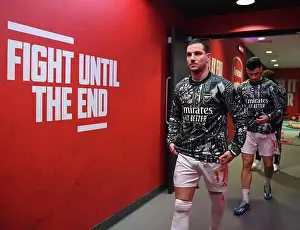 Arsenal V West Ham United 2023-24 Prints: Arsenal's Cedric Soares Gears Up for Arsenal v West Ham United Clash (2023-24)