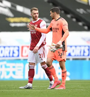 Newcastle United V Arsenal 2020-21 Prints: Arsenal's Chambers and Ryan Ready for Newcastle Clash in Empty St