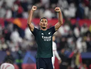 Sevilla V Arsenal 2023-24 Prints: Arsenal's Champions League Triumph: Saliba's Victory in Seville (2023-24)