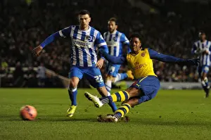 Brighton And Hove Albion V Arsenal - FA Cup 2014/15 Prints: Arsenal's Chuba Akpom Scores Past Brighton in FA Cup Fourth Round