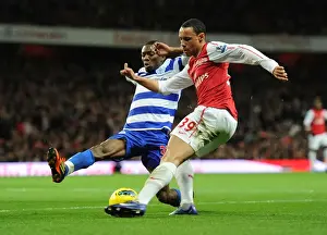 Arsenal V Queens Park Rangers 2011-12 Prints: Arsenal's Coquelin Clashes with QPR's Wright-Phillips in Premier League Showdown