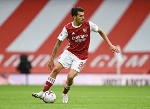 Arsenal's Dani Ceballos in Action: 2020-21 Premier League Match Against Sheffield United at Emirates Stadium (Behind Closed Doors)