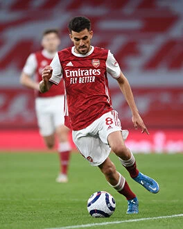 Images Dated 9th May 2021: Arsenal's Dani Ceballos in Action: Empty Emirates Stadium Clash Against West Bromwich Albion