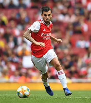 Emirates Cup Collection: Arsenal's Dani Ceballos in Action Against Olympique Lyonnais at Emirates Cup 2019