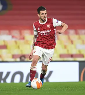 Arsenal V Olympiacos 2020-21 Prints: Arsenal's Dani Ceballos in UEFA Europa League Action Against Olympiacos at Empty Emirates Stadium