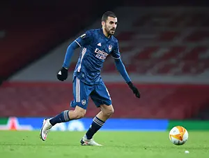 Arsenal's Dani Ceballos in UEFA Europa League Action Against Rapid Wien (Behind Closed Doors)