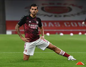 Arsenal's Dani Ceballos Warming Up Ahead of Arsenal v West Ham United, Premier League 2020-21