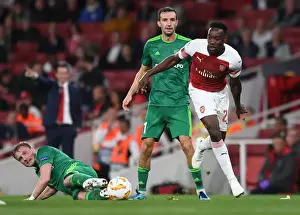 Arsenal V FC Vorskla Poltava 2018_19 Prints: Arsenal's Danny Welbeck Clashes with Vorskla Poltava's Mykhailo Serhiichuk in Europa League Match
