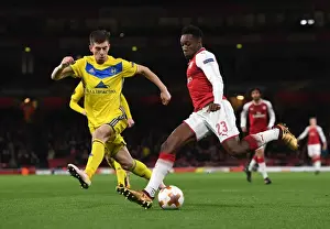 Arsenal V BATE Borisov 2017-18 Prints: Arsenal's Danny Welbeck Faces Off Against BATE Borisov's Aleksei Rios