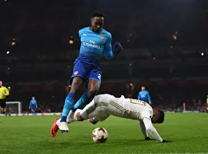 Arsenal V Östersunds FK 2017-18 Prints: Arsenal's Danny Welbeck Faces Off Against Östersunds Hosam Aiesh in Europa League Clash