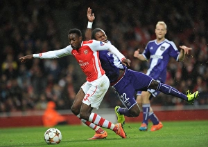 Arsenal V Anderlecht 2014/15 Prints: Arsenal's Danny Welbeck Fouled by Chancel Mbemba