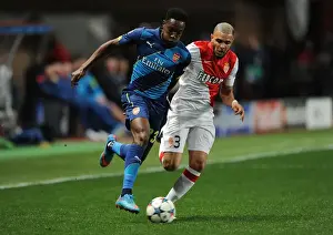 Monaco V Arsenal 2014/15 Prints: Arsenal's Danny Welbeck Outsmarts Monaco's Layvin Kurzawa in 2015 Champions League Showdown
