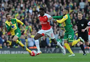 Arsenal V Norwich City 2015-16 Prints: Arsenal's Danny Welbeck Scores Past Norwich's Nathan Redmond: Arsenal vs Norwich City