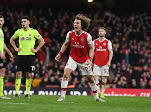 Arsenal's David Luiz in Action Against Sheffield United - Premier League 2020