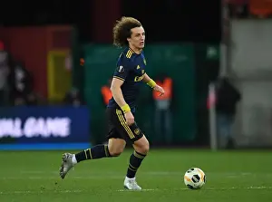 Standard Liege V Arsenal 2019-20 Prints: Arsenal's David Luiz in Action against Standard Liege in UEFA Europa League Group F