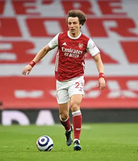 Arsenal's David Luiz in Action Against Tottenhotspur in Empty Emirates Stadium - Premier League 2020-21