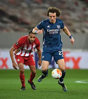 Arsenal's David Luiz Battles Past Olympiacos in Empty Europa League Stadium