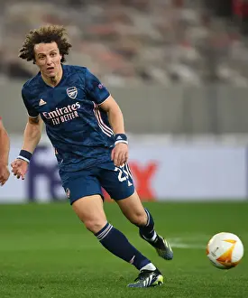 Arsenal's David Luiz in Empty Europa League Match against Olympiacos, Piraeus (March 2021)