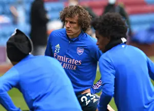 Burnley V Arsenal 2020-21 Prints: Arsenal's David Luiz Gears Up for Burnley Clash in Empty Turf Moor (Burnley v Arsenal 2021)