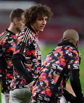 Arsenal V Manchester United 2020-21 Prints: Arsenal's David Luiz Gears Up for Empty Emirates Showdown Against Manchester United (2020-21)
