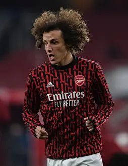 Arsenal's David Luiz Warming Up Ahead of Arsenal v Newcastle United FA Cup Clash