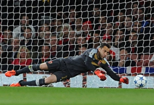 Arsenal V Olympiacos 2015/16 Prints: Arsenal's David Ospina in Action Against Olympiacos, UEFA Champions League 2015/16