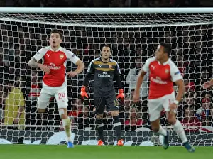 Arsenal V Olympiacos 2015/16 Prints: Arsenal's David Ospina in Action Against Olympiacos in the 2015/16 UEFA Champions League