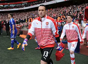 Arsenal V Chelsea 2014/15 Prints: Arsenal's David Ospina: Pre-Match Focus before the Arsenal vs Chelsea Clash (2014/15)