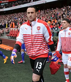 Arsenal V Chelsea 2014/15 Prints: Arsenal's David Ospina: Pre-Match Focus before the Arsenal vs Chelsea Clash (2014/15)
