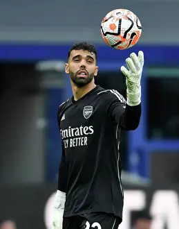 Arsenal's David Raya Amidst the Intensity: Everton vs Arsenal Premier League Clash (2023-24)