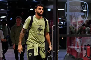 Arsenal's David Raya Arrives at Emirates Stadium Ahead of Arsenal v Sheffield United (2023-24)