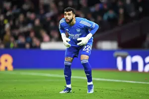 Aston Villa V Arsenal 2023-24 Prints: Arsenal's David Raya Focuses Intently During Aston Villa vs Arsenal Premier League Clash (2023-24)