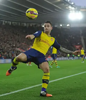 Southampton V Arsenal 2014-15 Prints: Arsenal's Debuchy in Action: Southampton vs Arsenal (Premier League 2014-15)