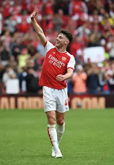 Arsenal's Declan Rice Celebrates at Emirates Stadium: Arsenal FC vs Nottingham Forest, Premier League 2023-24