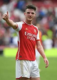 Arsenal's Declan Rice Celebrates Premier League Victory Over Nottingham Forest (2023-24)
