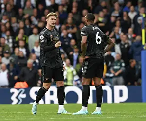 Arsenal's Defenders Celebrate Victory Over Leeds United in 2022-23 Premier League