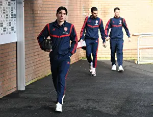 Burnley V Arsenal 2019-20 Prints: Arsenal's Defiant Shield: Hector Bellerin Braces for Burnley's Challenge in Premier League 2019-2020