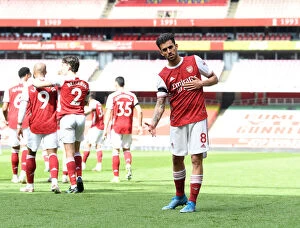 Images Dated 18th April 2021: Arsenal's Disallowed Goal: Frustrating Moment as Ceballos's Score is Denied at Empty Emirates