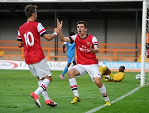 Arsenal U19 V Olympique De Marseille - NextGen 2012-13 Prints: Arsenal's Disallowed Goal: Jon Toral's Reaction to Offside Call (NextGen Series 2012-13)