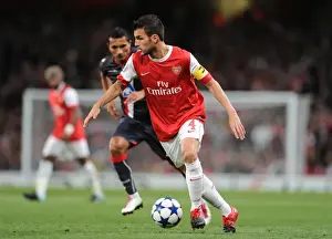 Arsenal V SC Braga 2010-11 Prints: Arsenal's Dominance: Cesc Fabregas Leads 6-0 UEFA Champions League Victory