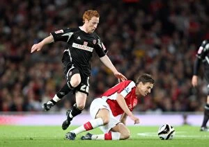 Images Dated 23rd September 2008: Arsenal's Dominance: Mark Randall and Stephen Quinn in Arsenal's 6-0 Carling Cup Victory over