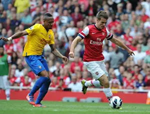 Arsenal's Dominance: Ramsey & Clyne in Action as Arsenal Crush Southampton 6-1 (Barclays Premier League, Emirates Stadium, 2012-13)