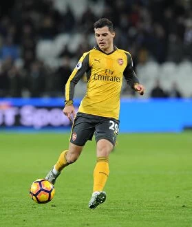 Images Dated 3rd December 2016: Arsenal's Dominance: Xhaka Shines in 5-1 Victory over West Ham (Premier League, London Stadium)