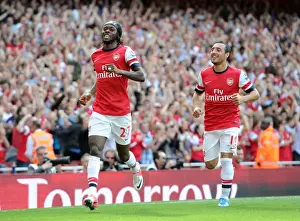 Arsenal V Southampton 2012:13 Prints: Arsenal's Dominant Performance: Gervinho and Cazorla's Unforgettable 6-1 Goal Celebration vs