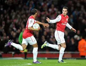 Arsenal V AC Milan 2011-12 Prints: Arsenal's Dominant Performance: RvP and Walcott Lead 3-0 Comeback Against AC Milan in UEFA Champions League