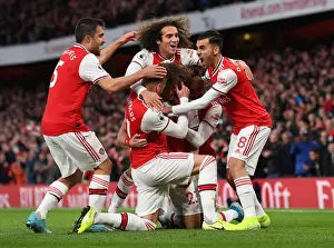 Arsenal V Crystal Palace 2019-20 Prints: Arsenal's Double Act: Luiz and Aubameyang Celebrate Goals Against Crystal Palace (2019-20)